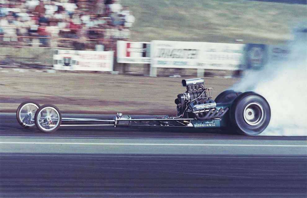 a drag car on a track